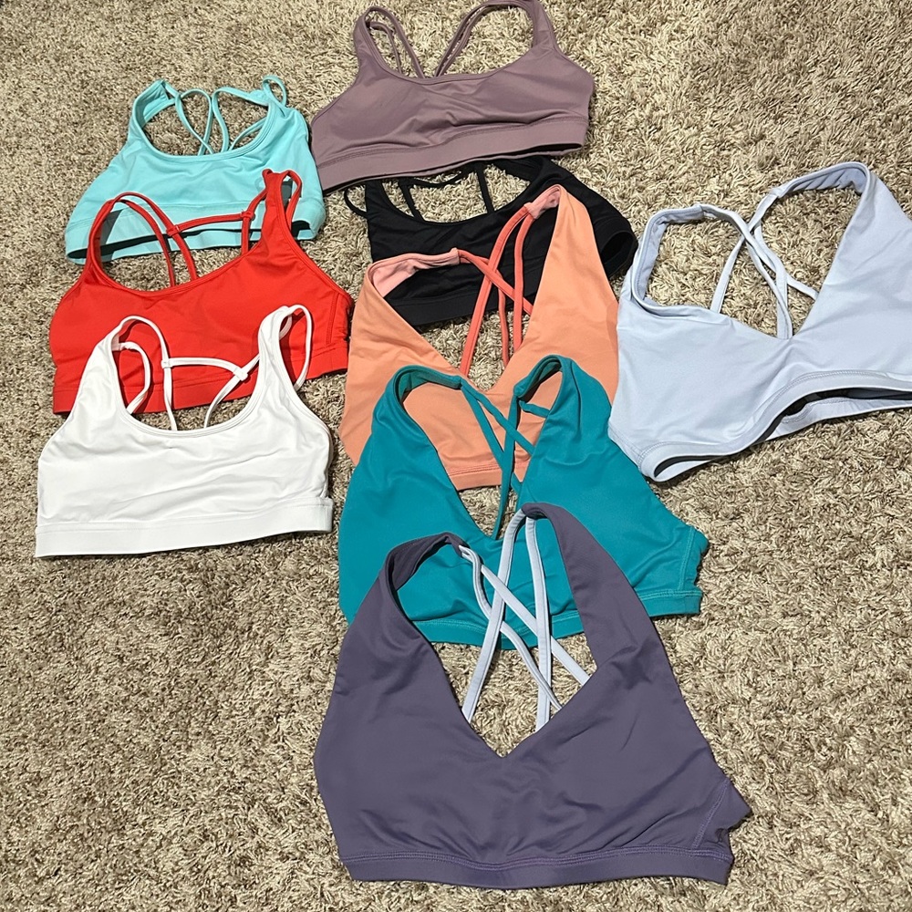 Lot of 9 ptula active sports bras good condition